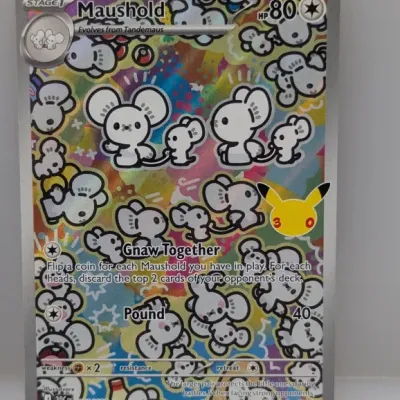 Sale Photo Thumbnail #61: Maushold 146/128 full-art illustration rare Pokémon trading card in clean condition.