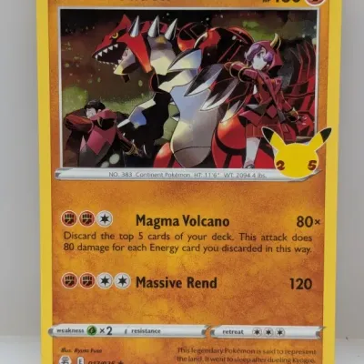 Sale Photo Thumbnail #743: 2021 Pokémon Celebrations 25th Anniversary Groudon card, numbered 017/025.