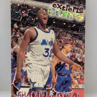 Sale Photo Thumbnail #650: 1995-96 Topps Stadium Club Extreme Corps Shaquille O'Neal insert trading card #EC8.