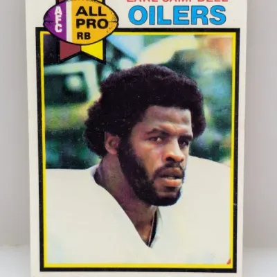 Sale Photo Thumbnail #499: 1980 Topps Earl Campbell Houston Oilers football card (#200) featuring an AFC All Pro logo.