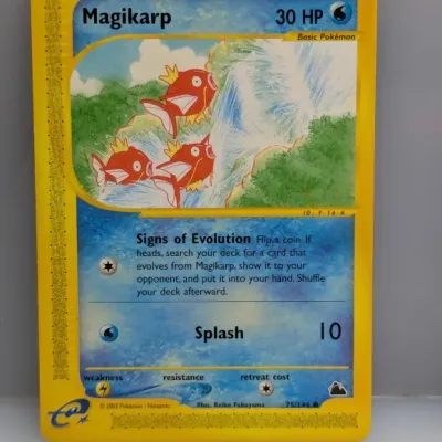 Sale Photo Thumbnail #344: 2003 Pokémon e-Reader Skyridge Magikarp card (75/144), illustrated by Keiko Fukuyama.