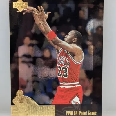 Sale Photo Thumbnail #356: 1993 Upper Deck Michael Jordan #SP2 '1990 69-Point Game' insert basketball card.