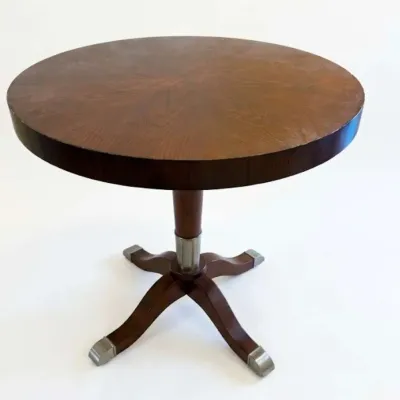 Round Starburst Veneer Wood Pedestal Accent Side End Table