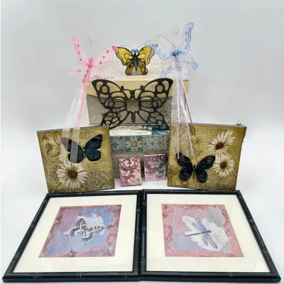 Butterfly & Peacock Decor, Storage Boxes, Framed Art
