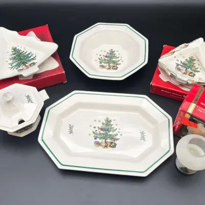 Nikko Christmastime Classic Collection Ceramic Tableware Christmas Eve Hurricane Lamp
