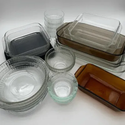 Pyrex Glassware, Arcoroc France, Fire-King Amber, Baking Dishes & Bowls