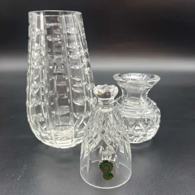 Waterford, Mikasa, Kristallos, Lead Crystal Bell & Flower Vases