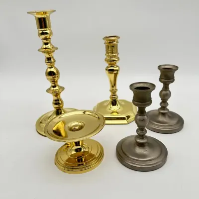 Baldwin Brass and Silverplated Candlestick Holders