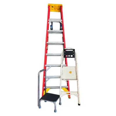 Werner Fiberglass A-Frame Step Ladder and Utility Stool