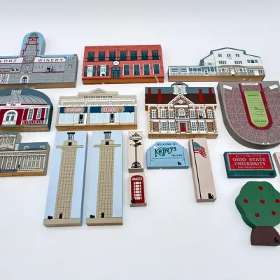 The Cat's Meow Village Ohio and New Orleans Wooden Replicas
