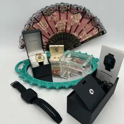 Peck & Peck Watch iTouch Smartwatch Mickey & Co. Van Dell 14KT Gold Filled Earrings Mirror Fan