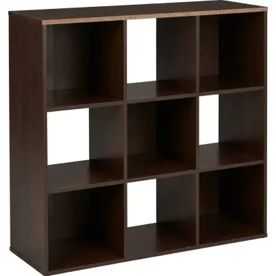 Espresso 9 Cube Storage Organizer Bookshelf Display Shelving Unit Dark Brown 