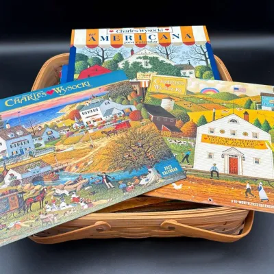 Charles Wysocki AMCAL Americana Wall Calendars Royce Craft Basket