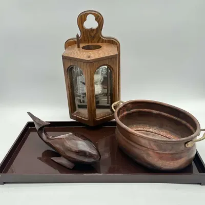Nautical Home Decor & Antique Copper Cauldron