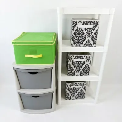 Plastic Drawer Cart and Shelving Unit Home Storage Organizer