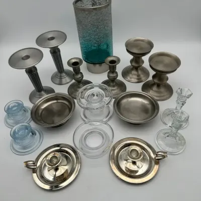 Longaberger, Oneida & Crystal Candle Holder