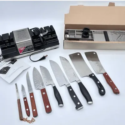Waring Pro Electric Sharpener Calphalon Knives and Bron Coucke Mandoline