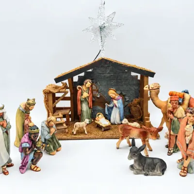 Goebel West Germany Porcelain Nativity Set with Stable