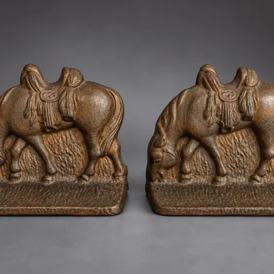 Cow Pony Bookends / Bronze Patina