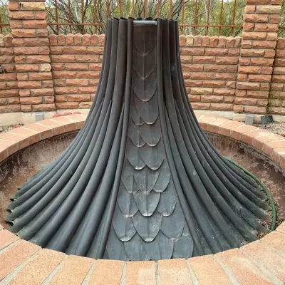Custom SOLID COPPER Volcano Fountain Sculpture from Restaurant 