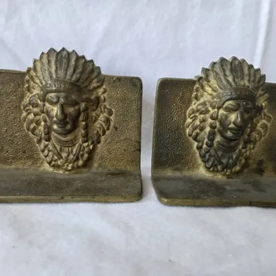 Vintage Native American Chief Bookends