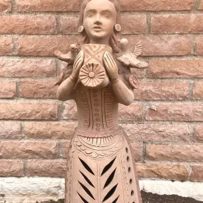 Maceta Muñeca De Barro 