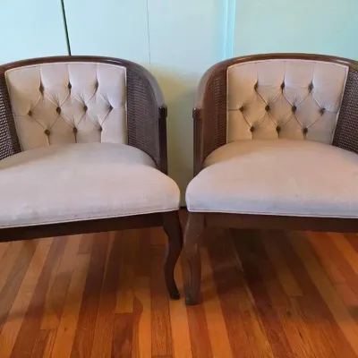 Caned Barrel Back Chairs