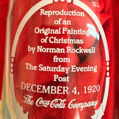 Vintage Coca-Cola Norman Rockwell Christmas Glasses - Set of 6