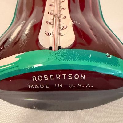 Vintage Coca-Cola Bottle Tin Advertising Thermometer Sign by Robertson