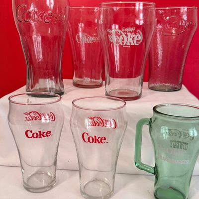 Vintage Coca-Cola Glassware Collection, large glasses