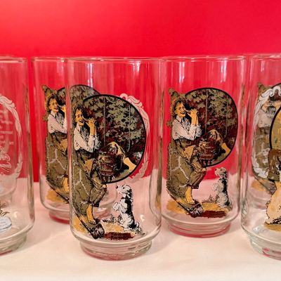 Vintage Coca-Cola Norman Rockwell Drinking Glasses