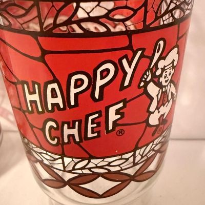 Sale Photo Thumbnail #230: Godfather’s Pizza pitcher, Brunswick Bowling Center, Bresler’s Ice Cream, Happy Chef,