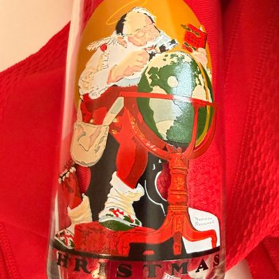 Vintage Coca-Cola Norman Rockwell Christmas Glasses - Set of 6