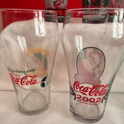 Vintage Coca-Cola Christmas Holiday Glassware Set of 8