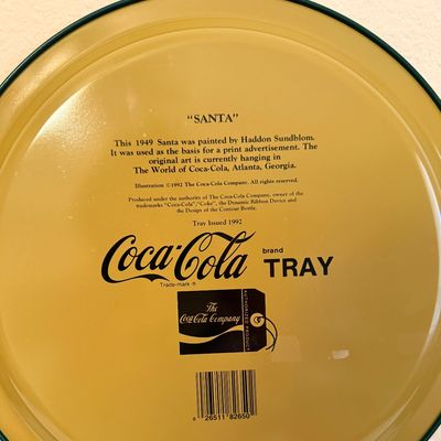 Coca-Cola Haddon Sundblom “Santa” Collectible Serving Tray 1992