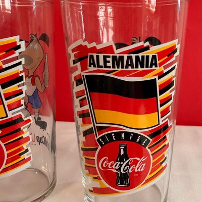 Set of 6 Vintage Coca-Cola Drinking Glasses - FIFA 1994 World Cup & Active Polar Bears