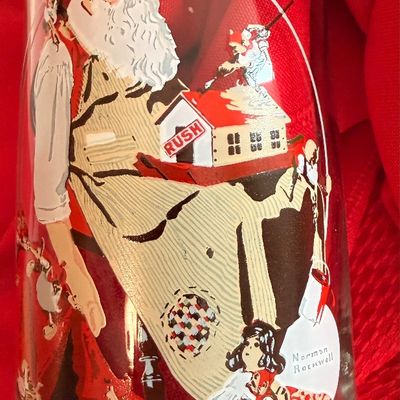 Vintage Coca-Cola Norman Rockwell Christmas Glasses - Set of 6