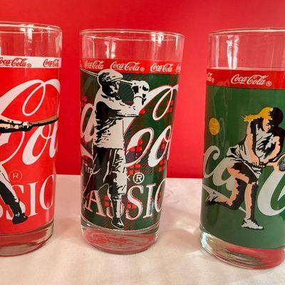 Vintage Coca-Cola Classic Sports Drinking Glasses - Set of 5