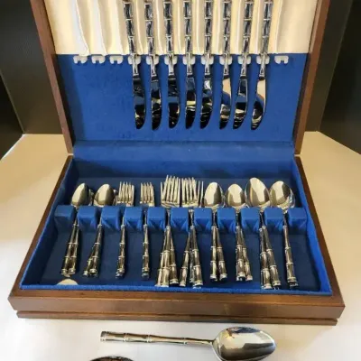 Vintage Rebacraft Royal Bamboo Stainless Flatware Set (G1)