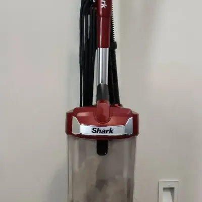 Shark Powerfins Vacuum - Hard Floors, Carpet, Red, Removable Dirt Canister, Hose Extender 