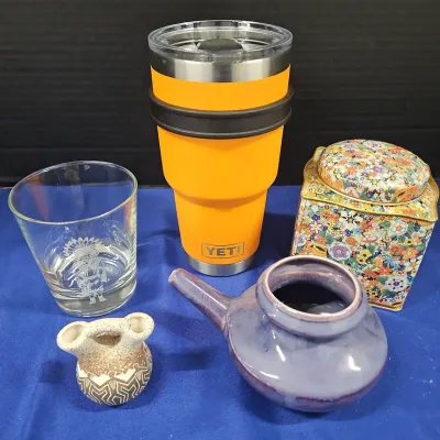 Various Household Goods Including A YETI Limited Tumbler And Native American Decor