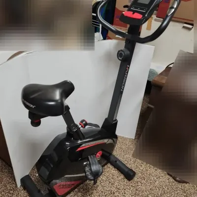 Harrison B7 Upright Exercise Bike, Black, Digital Display, Water & Book Holder 