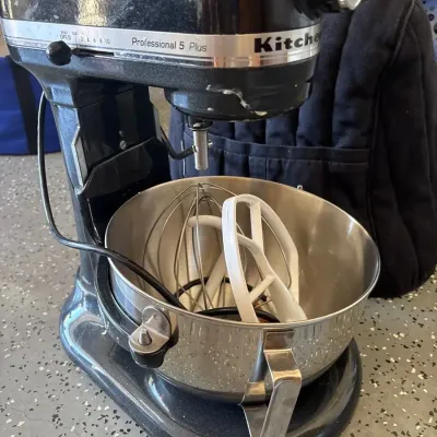 KitchenAid Pro 5 Plus Mixer with Attachments & Fabric Cover - Dark Grey