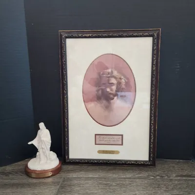 Religious Decor - Thomas Kinkade "The Prince Of Peace", Fine Porcelain By Maryetta "Good Shepherd"