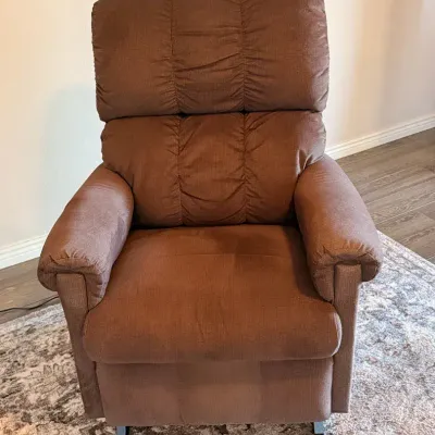 Power Recliner - Brown, Foot Rest, Recline Settings, 32x38x35”, Clean Light Use