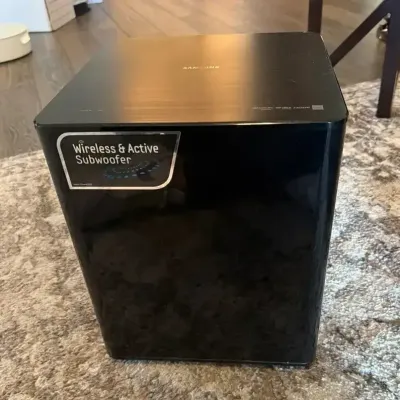 Samsung Wireless Active Subwoofer - Gloss Black Home Theater Subwoofer, Dolby Digital, 11.5x11.5x13”