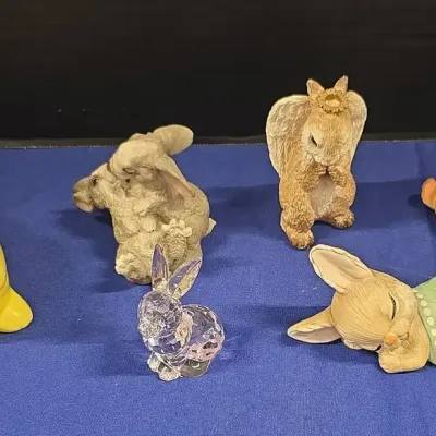 Ceramic Bunnies - Yellow Planter, Crystal Rabbit
