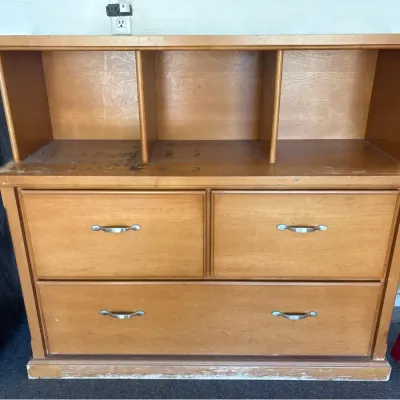 Wood Storage Credenza Dresser with Cubby Organizer Hutch - Project Piece 