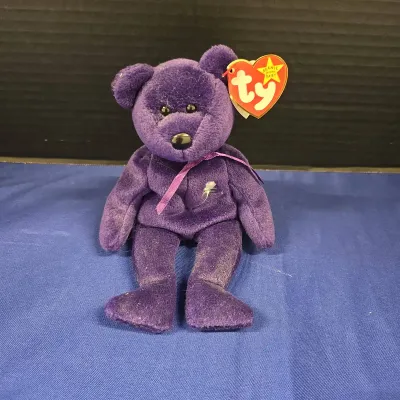 TY Beanie Baby Collection - Purple With Pink Rose, Diana Princess Of Whales