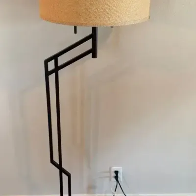Geometric Floor Light - Dual Lightbulb, Elegant, Modern, Lamp 5’ Tall, 10” Base